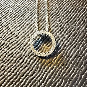 Nordstrom Sterling Silver Cubic Zirconia Open Circle Pendant Necklace